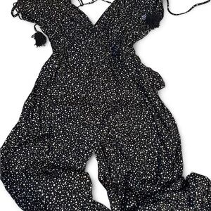 Band of Gypsies Black and White Speckled Jumpsuit